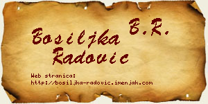Bosiljka Radović vizit kartica
